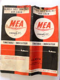 Middle East Airlines MEA Timetable طيران الشرق الأوسط Air Liban Original BROCHURE 1963
