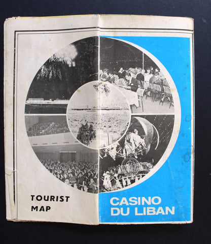 Lebanon TOURIST خريطة بيروت، دليل سياحي Map Casino Du Liban BROCHURE 1965