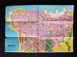 Beirut Lebanon TOURIST خريطة بيروت، دليل سياحي Vintage Map MEA BROCHURE