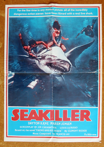 SEA Killer Dayton KA'NE 20x27" Original Lebanese Movie Poster 80s