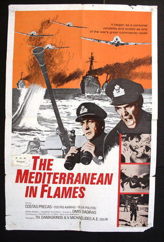 The Mediterranean in Flames (Costas Precas) 27x41" Original US Movie Poster 70s