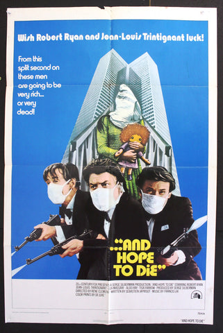 ...And Hope to Die (Robert Ryan) 27x41" Original US Movie Poster 70s
