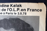 ملصق عز الدين قلق, منظمة التحرير الفلسطينية فلسطين Ezzedine Kalak Fateh Palestine Liberation Organization Original PLO Poster 70s