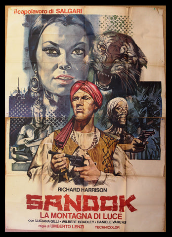 Sandok - La Montagna Di Luce Italian Movie Poster Manifesto (4F) 60s