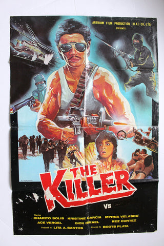 The Killer vs Ninjas (Ace Vergel) Philippines Original Hong kong Movie Poster 80s