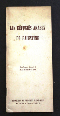 Les Refugies Arabes De Palestine Palestine French Book 1968