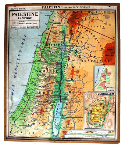 Carte No. 46 - L'Egypte Ancienne & Palestine Ancienne Double-sided Board Map 50s