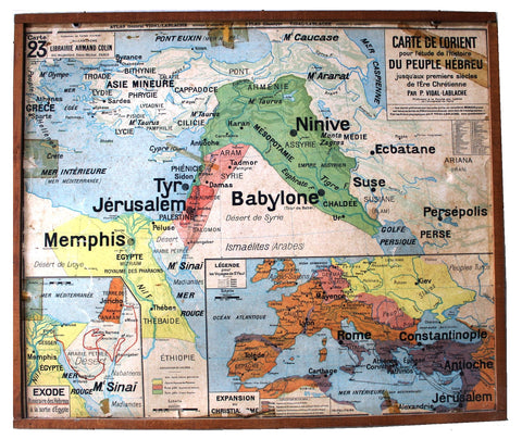 Carte No. 23 - Du Peuple HÉBREU & Palestine Double-sided Board Map 50s