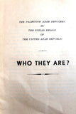 Palestine Arab Refugees in the Syrian Region of United Republic Arabic Book 1961