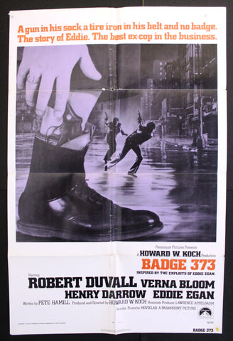 Badge 373 {Robert Duvall} US Original 41x27" Movie Poster 70s