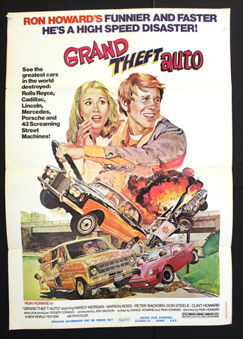 Grand Theft Auto (Ron Howard) 39x27" Lebanese Original Movie Poster 70s
