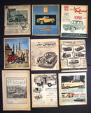 38x Vintage Cars Vehicle Egyptian Magazine Arabic Ads 30s-70s