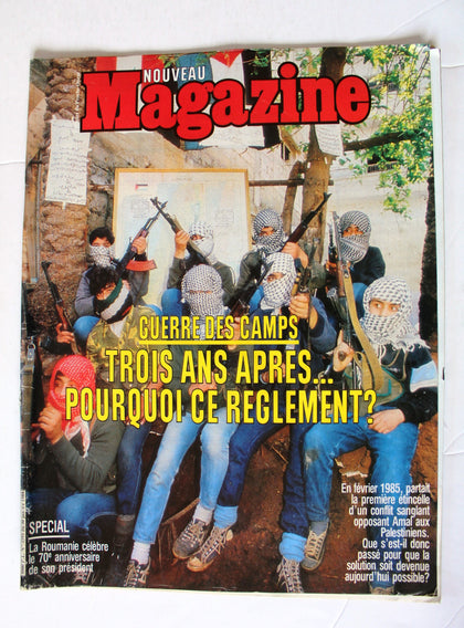 Nouveau Magazine Lebanon French Political Lebanese Palestine Magazine 1988