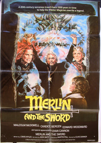 Merlin and the Sword {Malcolm McDowell} Lebanese Original Film Poster 80s