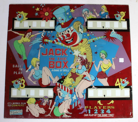 Jack in the Box Pinball Genuine Gottlieb Backglass 1973