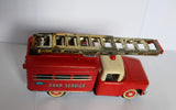 OLD Wrecker Fire Tin Toy Truck Friction Drive /Box Rare MF 781