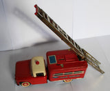 OLD Wrecker Fire Tin Toy Truck Friction Drive /Box Rare MF 781