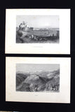 (Pack of 12) Lebanese Lebanon Cities Sketches Souvenir Repro Engraving 80s?