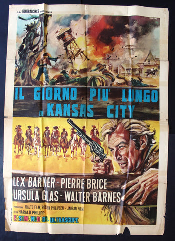Il Giorno Più Lungo di Kansas City {Lex Baker} Italian 2F Movie Poster 1960s