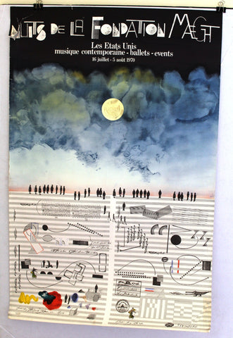 Nuits de la Fondation by Saul Steinberg Original Exhibit Poster 1970