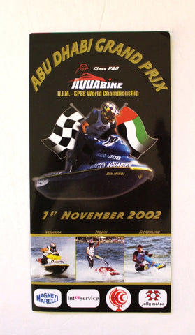 Abu Dubai Grand Prix Glasspro Aquabike World Championship UAE Brochure 2002