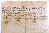 Antique Ottoman Empire Manuscript Document Revenue Stamps Land Sale Deed