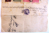 Antique Ottoman Empire Manuscript Document Revenue Stamps Land Sale Deed