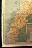 Vintage Wall Map of Lebanon Lebanese Republic خريطة لبنان