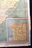Vintage Wall Map of Lebanon Lebanese Republic خريطة لبنان