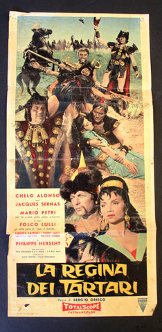 La Regina dei Tartari {CHELO ALONSO} Italian Film Poster Locandina 60s