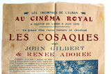 منشورة ملصق لبنانية فيلم فرنسي Les Cosaques Lebanese Film (Au Cinema Royal) Stamp Promotional Flyer/Mini Poster 1932
