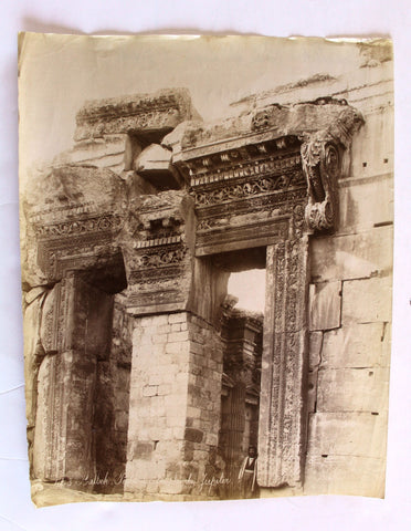 Félix Bonfils: Balbek. Porte du temple de Jupiter Original albumen silver Photo 1870s