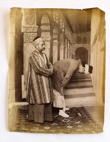 Félix Bonfils: Muslim Prayer Original albumen silver Photo 1870s