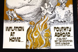 Inflation at Home, Poverty Abroad Original United Nations Poster 70s?