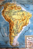 Vintage Pull-down School Wall Arabic Map of South America خريطة أمريكا الجنوبية
