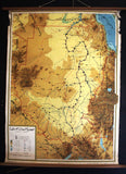 Vintage School Wall Map of Democratic Republic of the Sudan خريطة جمهورية السودان الديمقراطية