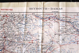 Cold War-era British GSGS Silk Escape Map (Beyrouth – Damas - Al Jauf - Saudi Arabia) Map 1951