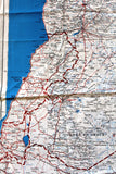 Cold War-era British GSGS Silk Escape Map (Beyrouth – Damas - Al Jauf - Saudi Arabia) Map 1951