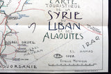 Carte Touristique de la Syrie, du Liban et des Alaouites, Syria Lebanon Lebanese Map 1928