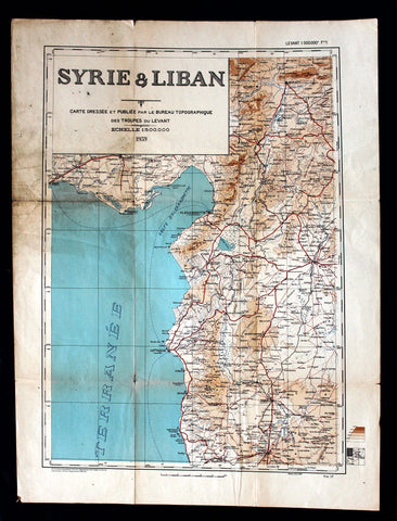 Syrie & Liban, Syria Lebanon Lebanese French Map 1939