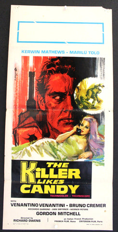 The Killer Likes Candy (Kerwin Mathews) Italian Film Locandina Poster 60s