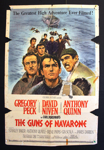The Guns of Navarone 41x27" Original US Movie Poster 60s