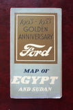 1903-1953 Golden Anniversary Ford, Road Map of Egypt and Sudan Map 1953