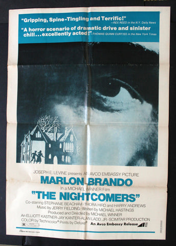 The Nightcomers {Marlon Brando} 27"x39" Original Lebanese Movie Poster 70s