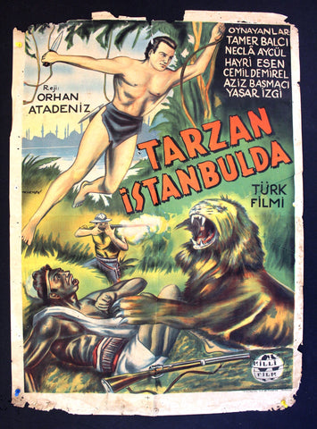 {Tarzan Istanbulda} In Istanbul Original Rare Turkish Movie Poster 1950s