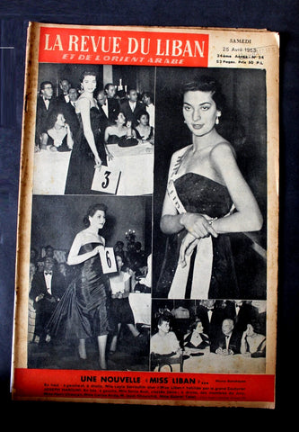 Revue Du Liban Lebanese Mlle Leyla Sarroufim Miss Lebanon French Magazine 1953
