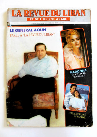 La Revue Du Liban Lebanese Madonna French Oversized Magazine 1992
