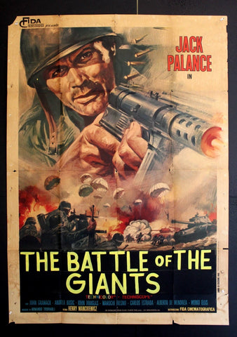 The Battle of Giants (Jack Palance) Italian 2F Movie Original Poster 60s