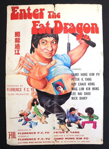 Enter the Fat Dragon {Sammo Hung} Original Kung Fu Movie Chinese Poster 70s