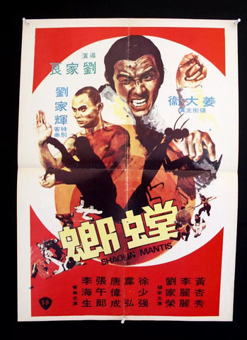 Shaolin Mantis (David Chiang) 20x27" Lebanese Kung Fu Movie Poster 70s